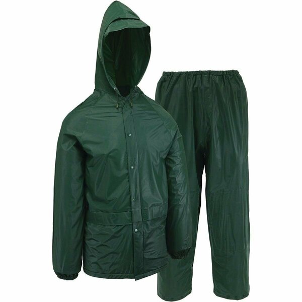 West Chester Protective Gear Protective Gear Large 2-Piece Green PVC Rain Suit 44100/L